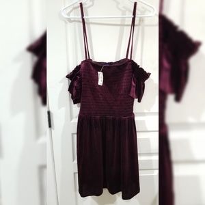 Aeropostale Violet Off-the-shoulder Velvet Dress